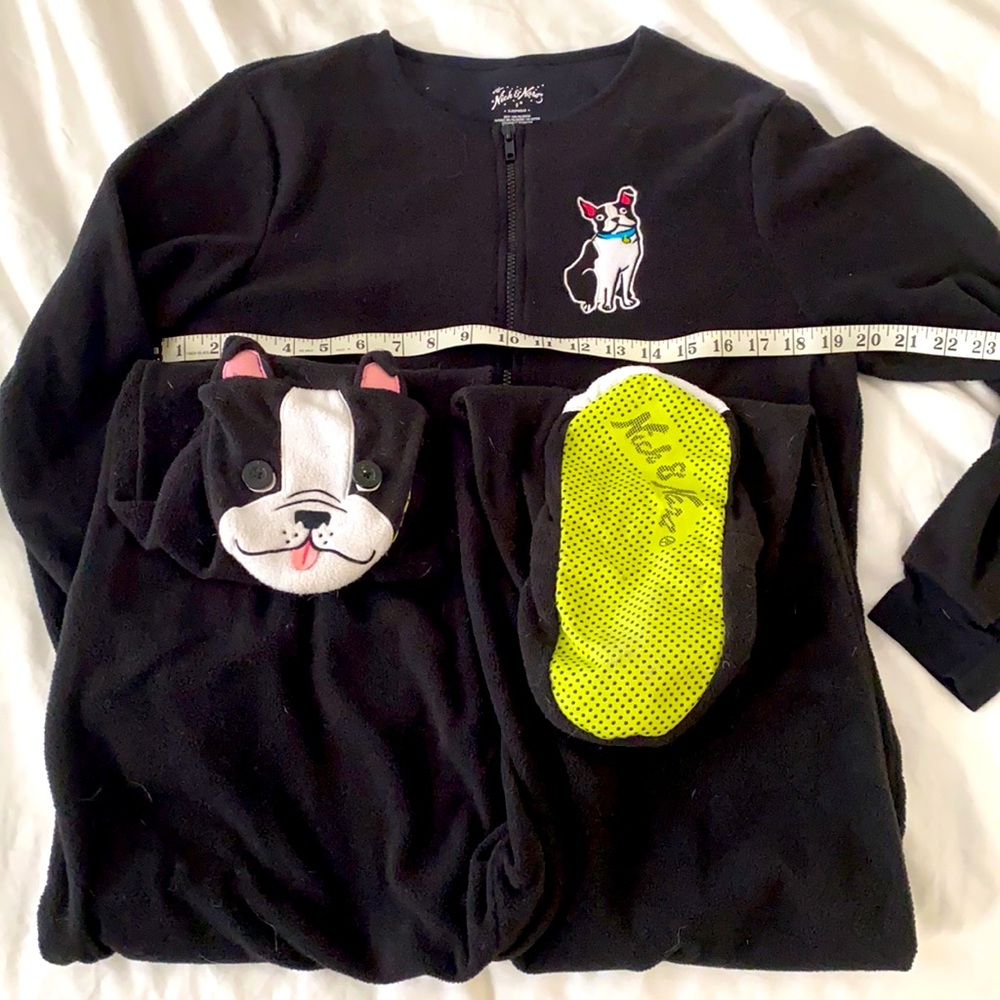 LAST CHANCE! Nick and Nora Boston Terrier Fleece Jumpsuit S